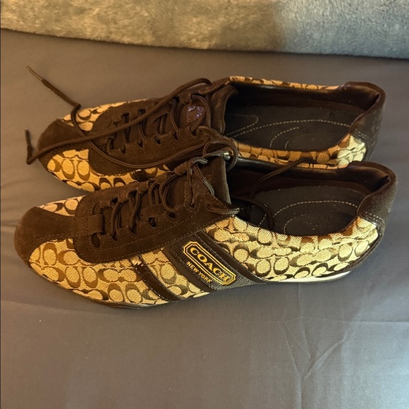 Coach Men's Signature Brown and Cream Sneakers - Picture 2 of 6